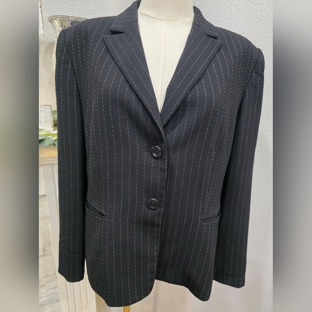 Tahari Black Pinstripe Women's Blazer